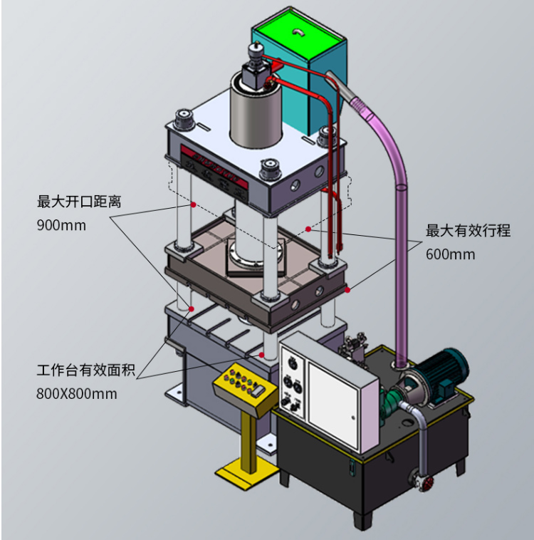 400吨水槽液压机模压工艺过程
